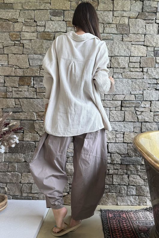 Hush Pillow Cotton French Tuck Shirt Calico